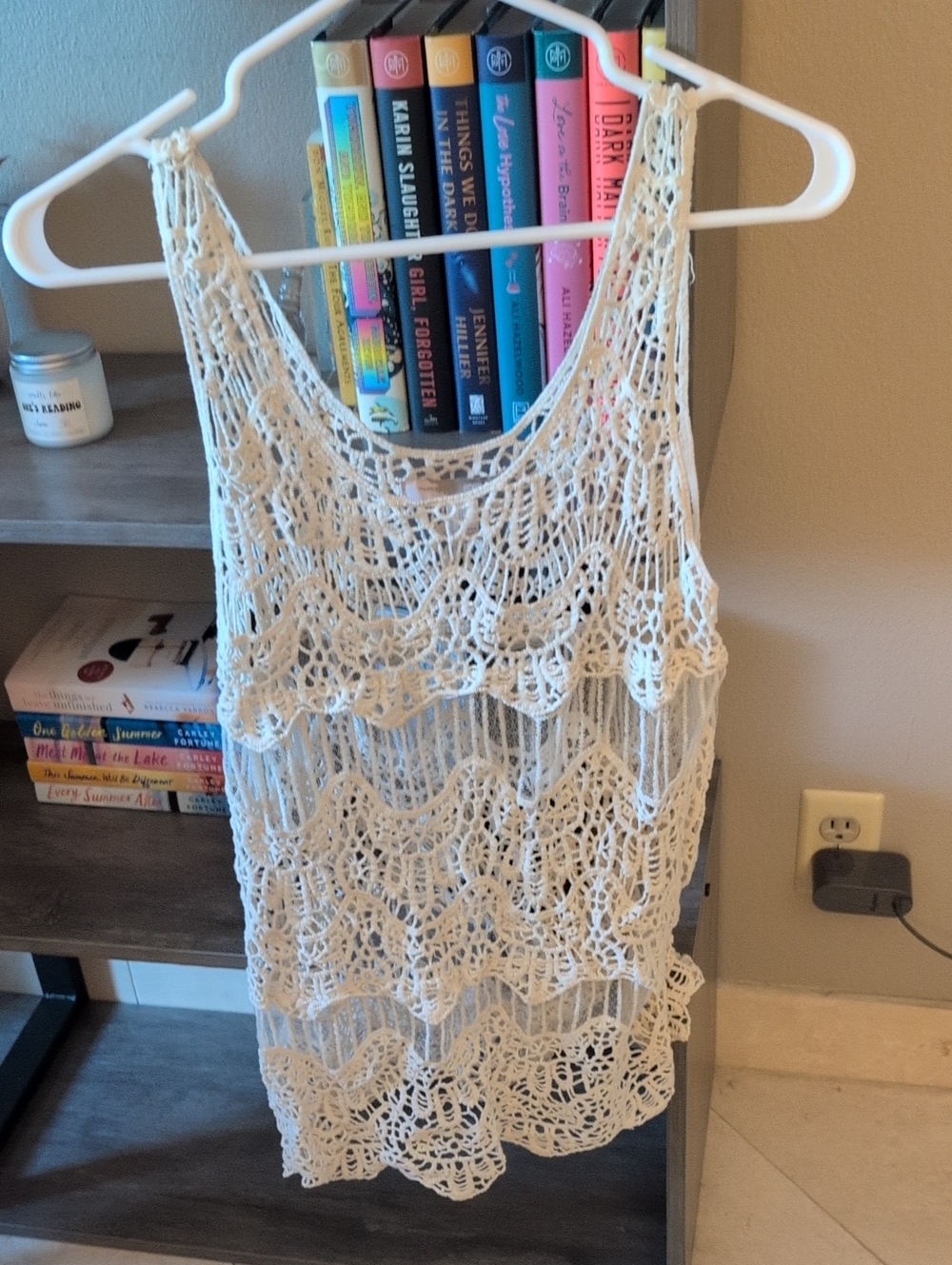 Forever 21 Ivory Crochet Tank Top